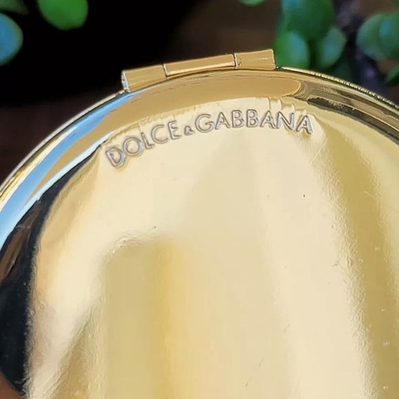 NEW Dolce & Gabbana Limited Edition Compact Mirror Foldable Gold Ceramic Flower - Picture 10 of 10